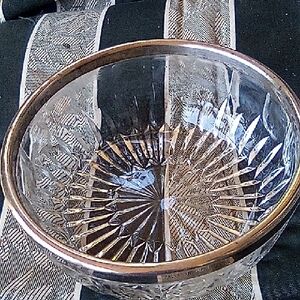 Lead Crystal Salad And Serving Bowl Vintage Heavy Duty